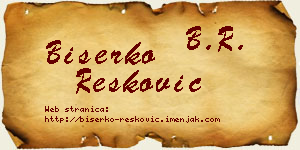 Biserko Resković vizit kartica
